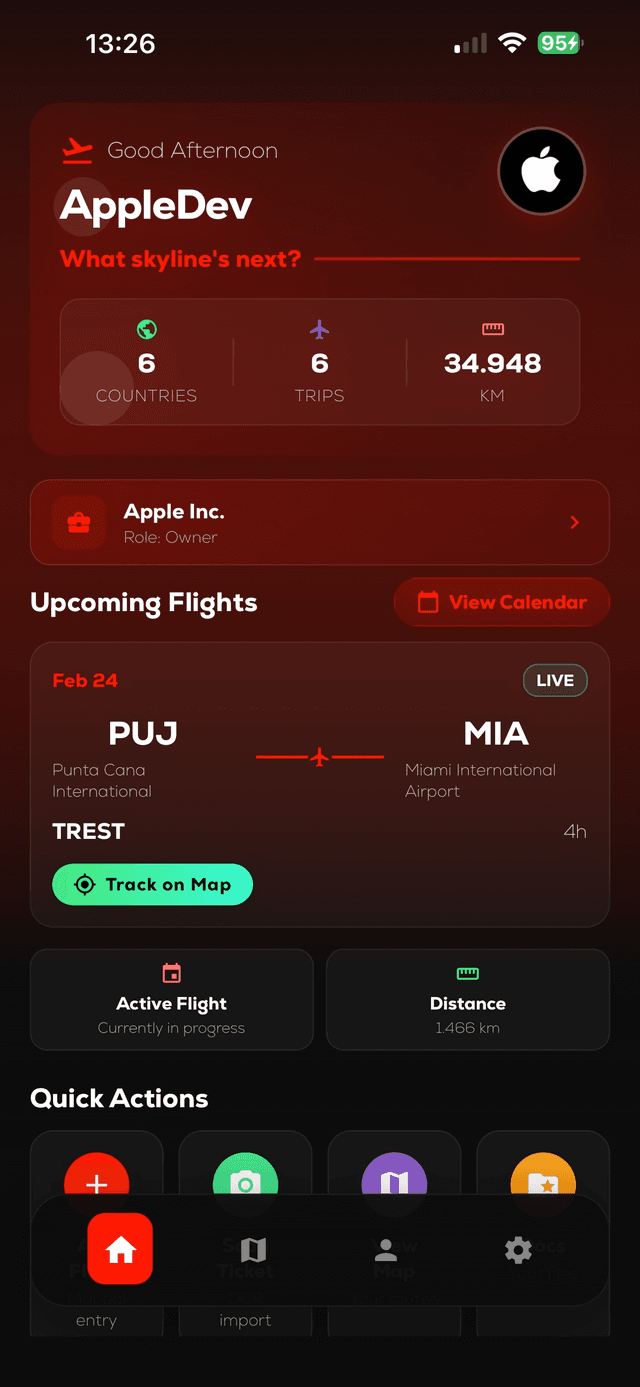 Skyline home screen