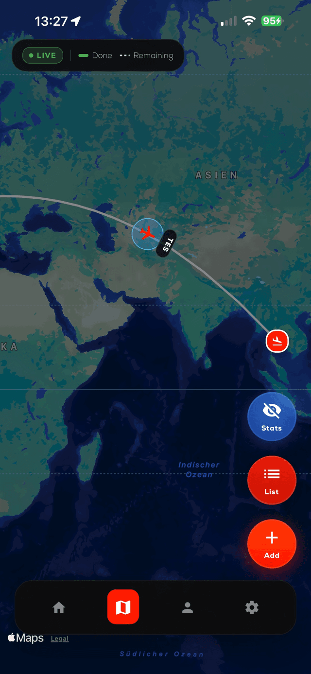 Skyline map screen